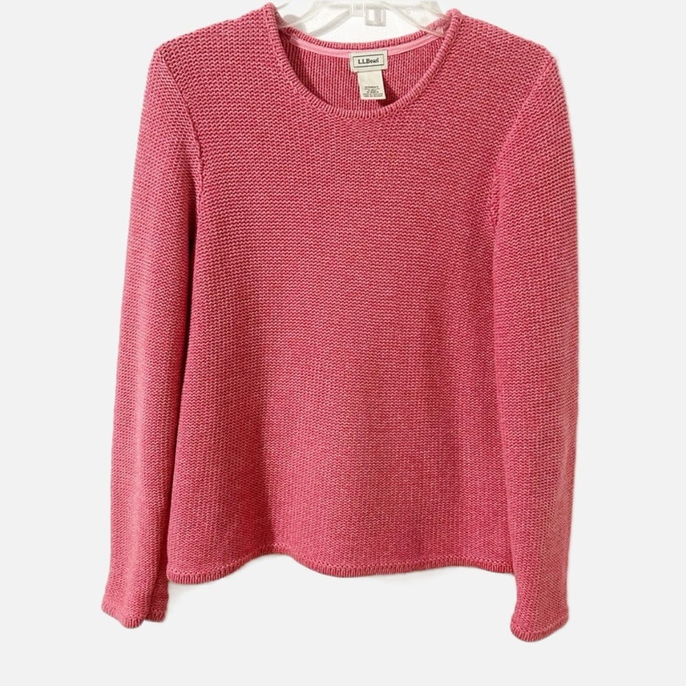 L.L. Bean Women's Pink Knit Crewneck Sweater